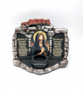 Candela ceramica Binecuvantarea casei cu icoana Maicii