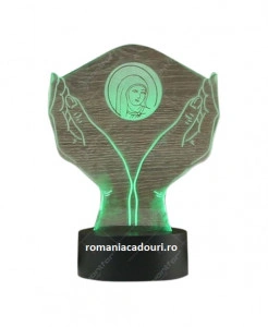 Lampa Led multicolor gravat Maica Domnului