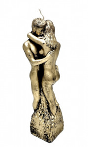 Lumanare aurie Iubiti nud imbratisati