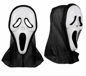 Masca Ghost Face cu acoperire neagră pentru cap