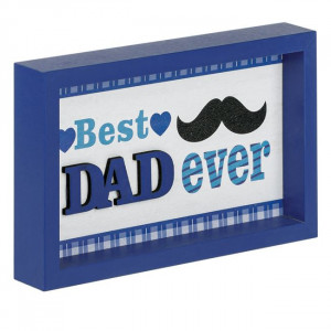 Rama Foto din Lemn Albastra Best Dad Ever