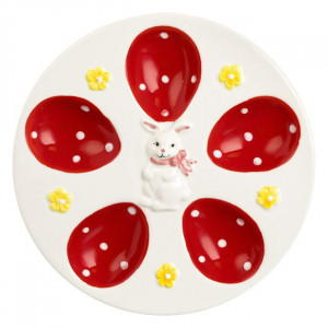 Suport Ceramic Iepuras pentru 5 Oua