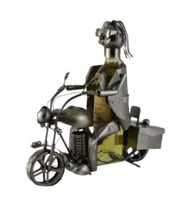 Suport vin din metal Motocicleta cu motociclist