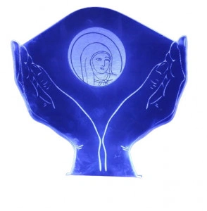 Lampa Led multicolor gravat Maica Domnului