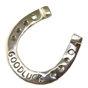 Potcoava norocoasa din alama Good Luck 6×6 CM