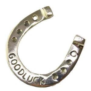 Potcoava norocoasa din alama Good Luck 6×6 CM
