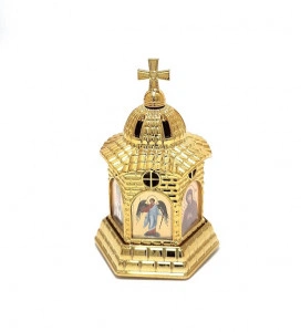 Troita aurie cu iconite si mir pentru masina
