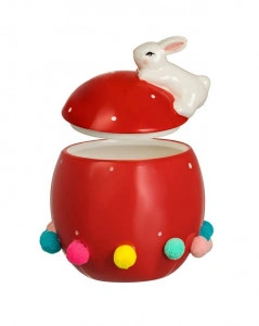 Bol ceramic Rosu Ou cu Iepuras