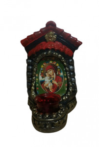 Candela ceramica cu Icoana Floarea Maicii Domnului