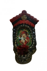 Candela ceramica cu Icoana Floarea Maicii Domnului