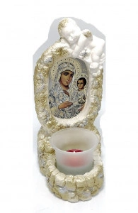 Candela din ipsos Maria cu pruncul si ingeras