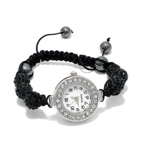 Ceas Bratara Shamballa cu Cristale negre