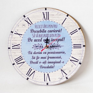 Ceas cu mesaj pensionare