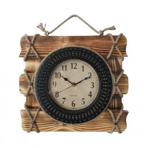 Ceas decorativ de perete din lemn