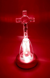 Cruce Ortodoxa din plastic cu led multicolor rosu