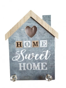 Cuier decorativ din lemn tip casa