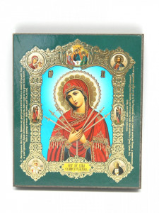 Icoana medalion Maicii Domnului cu 7 sageţi