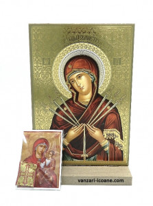Icoana pe suport din lemn cu un cadou religios - Img 3