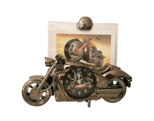 Rama foto si motocicleta din plastic cu ceas