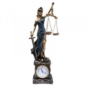 Statueta din rasina Themis zeita Justitiei cu ceas