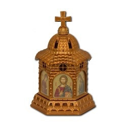 Troita cupru cu iconite si mir pentru masina