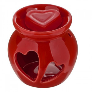 Candela ceramica Rosie cu Inimi