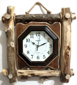 Ceas decorativ din lemn rustic