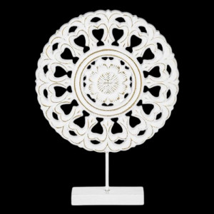 Decoratiune Lemn Floare Alba
