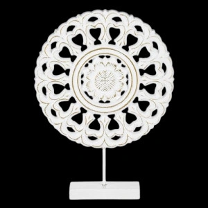 Decoratiune Lemn Floare Alba