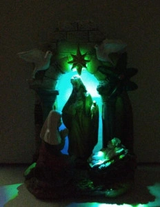 Ornament rasina cu leduri Nasterea Domnului