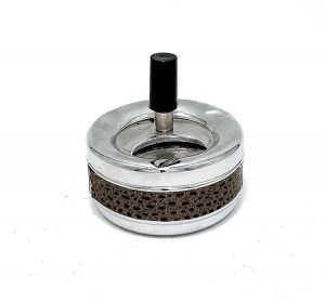 Scrumiera metalica cu capac rotativ