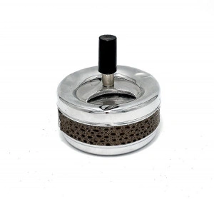 Scrumiera metalica cu capac rotativ