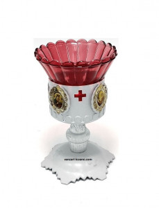 Candela din metal cu icoane medalion