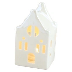 Casuta decorativa din ceramica cu led 