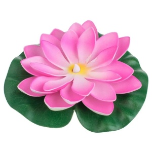 Floare Artificiala Nufar Roz Plutitor cu LED