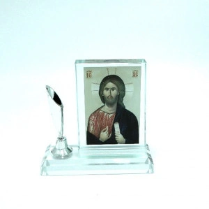 Icoana din sticla pentru birou cu suport pentru pix