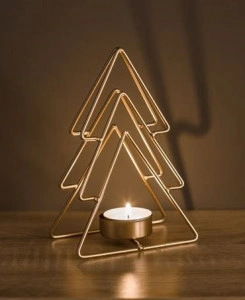 Candela Metalica Brad Dublu Auriu
