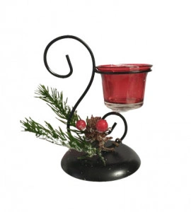 Candela metalica ornament iarna