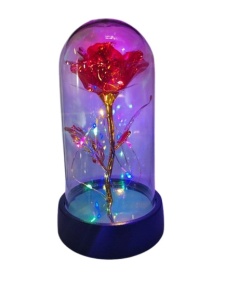 Cupola din sticla cu trandafir si lumini led