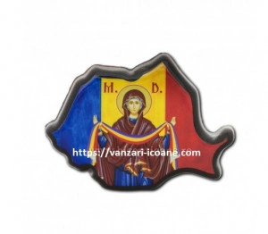 Magnet rasina Harta Romaniei cu Icoana