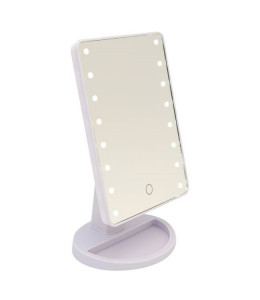 Oglinda Alba cu Suport si 16 becuri LED