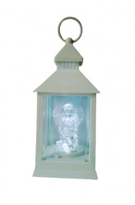 Felinar Alb cu Ingeras si LED lumina rece
