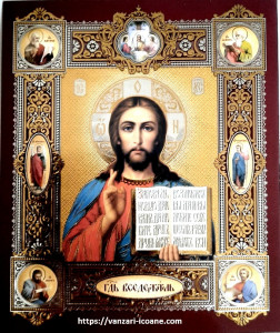 Icoana medalion Iisus Hristos binecuvantand - Img 2