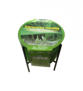 Candela citronella cu suport metal