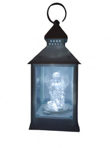 Felinar Alb cu Ingeras si LED lumina 