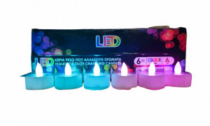 Set 6 lumanari cu led colorate