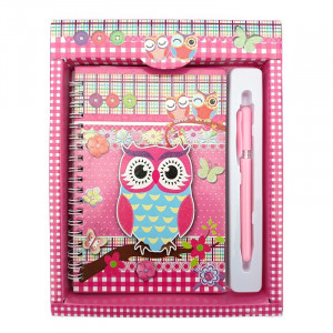 Set carnet si pix  cu bufnite