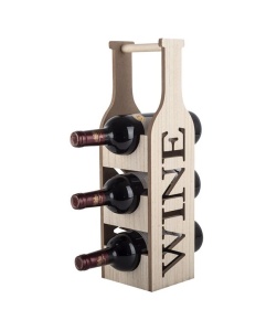 Suport din Lemn cu 3 Spatii pentru Sticle de Vin 1