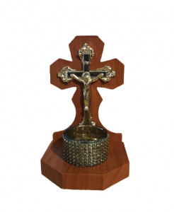 Candela cruce pahar auriu
