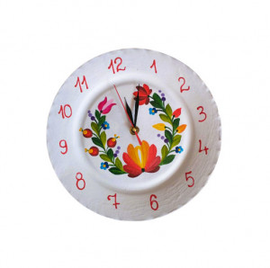 Ceas Ceramica Pictat Manual cu flori